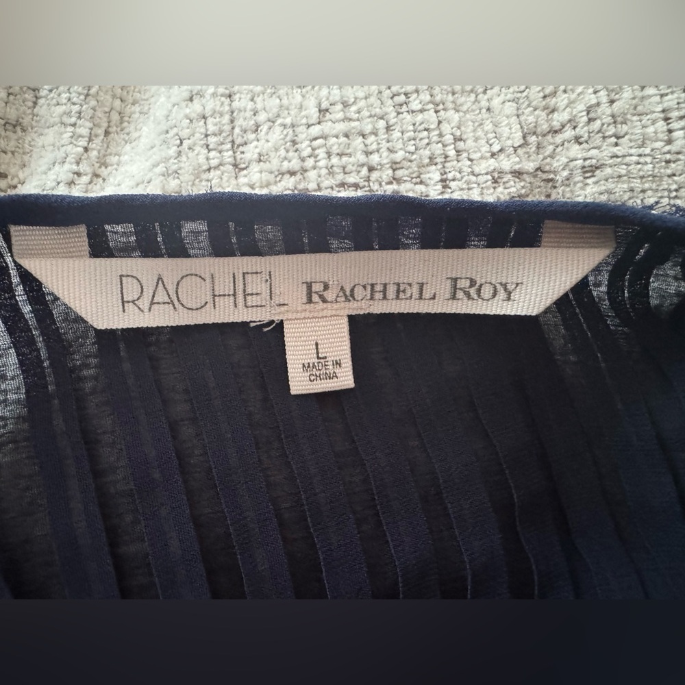 RACHEL Rachel Roy Deep Blue Pleated Blouse - Picture 3 of 4
